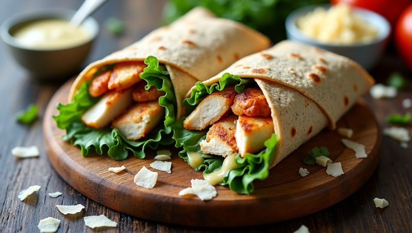 chicken caesar wrap calories